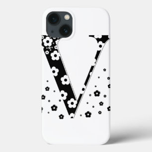 flower Patterned Letter V iPhone 13 Case