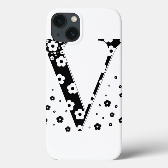 flower Patterned Letter V Case-Mate iPhone Case (Back)