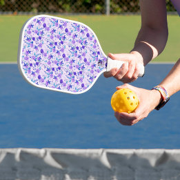 Flower-patterned pickleball paddle