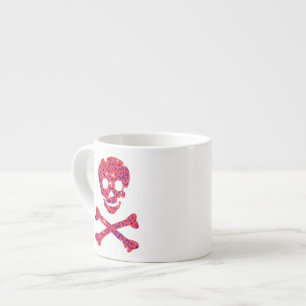Flower Patterned Skull Espresso Cup
