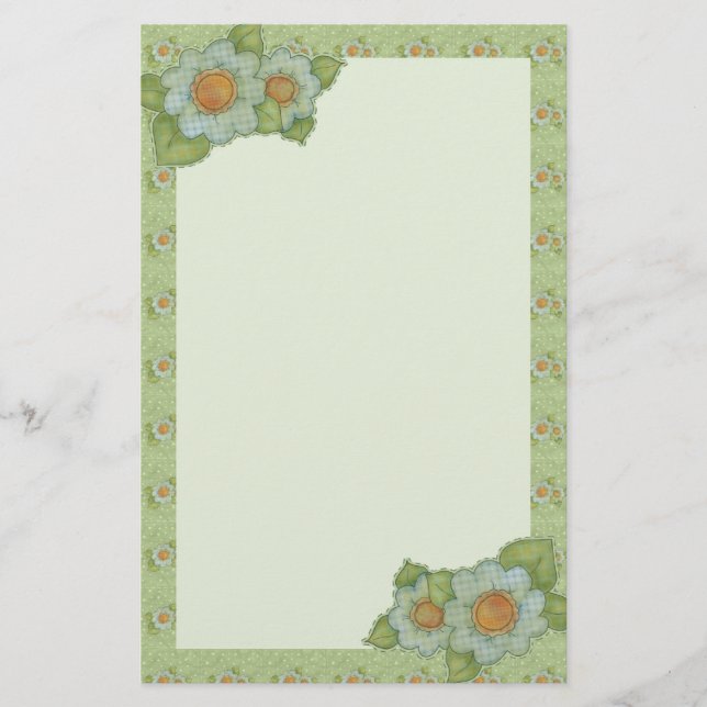 Flower Patterns Stationery (Front)