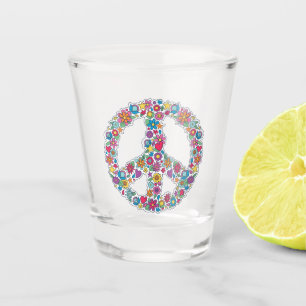 Flower Peace Sign Shot Glass