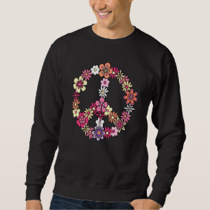 Flower Peace Sign Vintage Hippie Sweatshirt