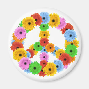 Flower Peace Symbol Magnet