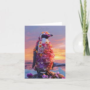 Flower Penguin Card