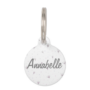 Flower Pet ID Tag Personalised Name