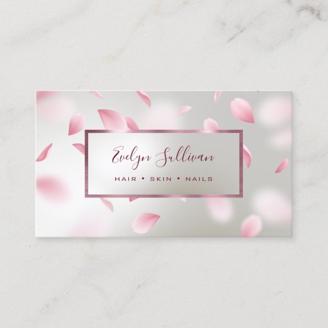 Flower Petals Faux Foil business card (Front)
