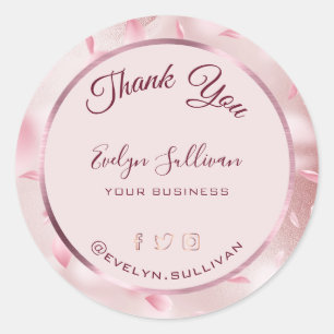 Flower Petals Faux Foil Elegant Classic Round Sticker