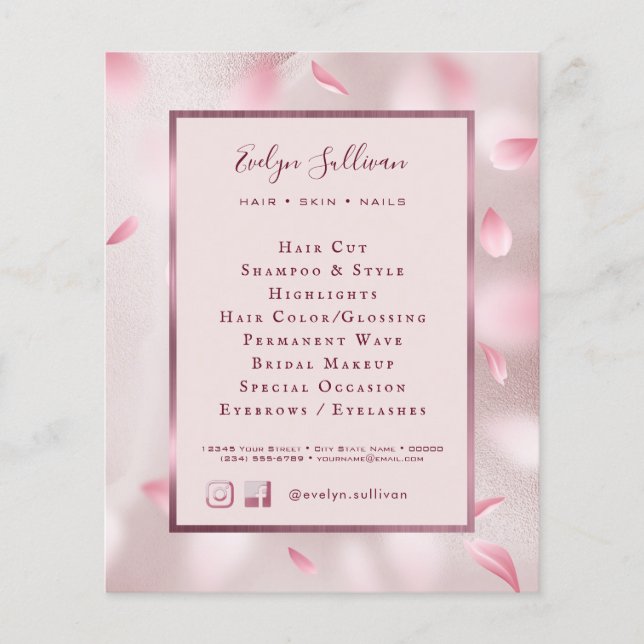 Flower Petals Faux Foil Flyer (Front)