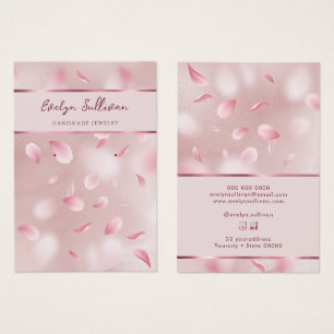 Flower petals faux foil jewellery display card