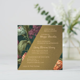 Flower Petals Gold Bridal Shower Invitation
