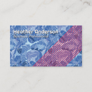 Flower Petals Pattern Artistic Blue Business Card