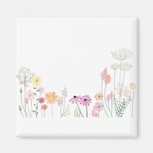 Flower Petals Spring Floral Artwork Pastel Summer. Magnet (Front)