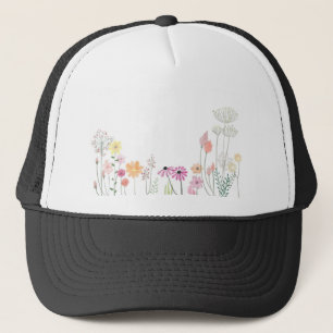 Flower Petals Spring Floral Artwork Pastel Summer. Trucker Hat
