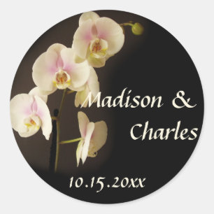 Flower phalaenopsis orchid wedding favour label
