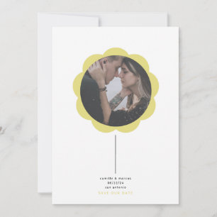 Flower Photo Frame Save the Date card
