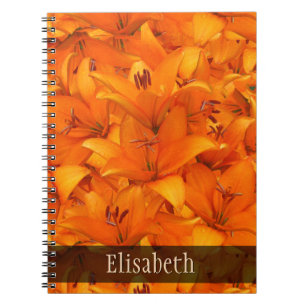Flower Photo Orange Garden Lilies any Name Spiral Notebook