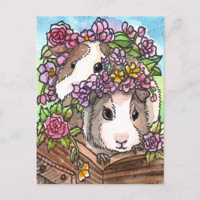 Flower Piggies Postcard (Front)