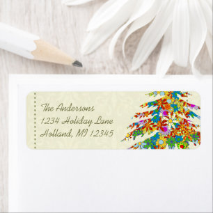 Flower Pine Tree  Return Address