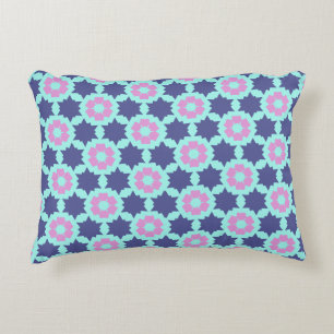 Flower Pink Blue star flowers pattern Decorative Cushion