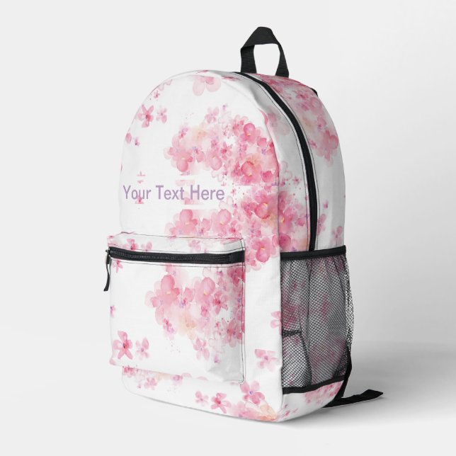 Flower pink Collection for Every Style and age Printed Backpack (Back Corner Right)