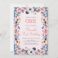 Flower & Pink | First 1st Girl Birthday Party