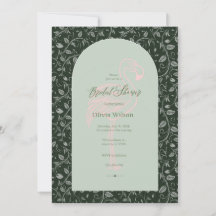  flower pink flamingo Bridal Shower Invitation