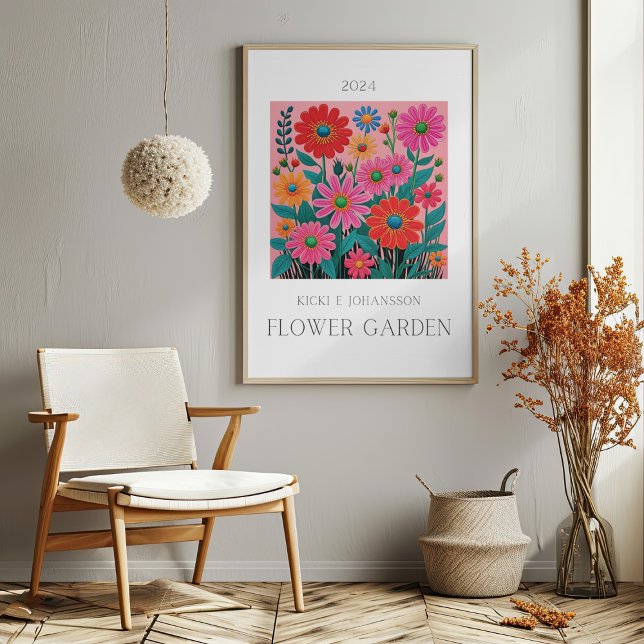 Flower Pink Garden Poster (Flower Pink Garden Poster Mockup 1)