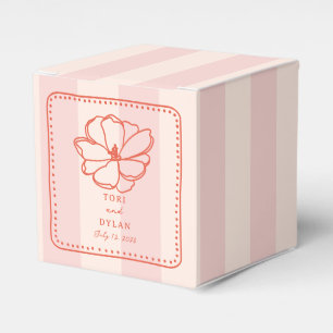 Flower Pink Tropical Stripe Wedding Favour Box
