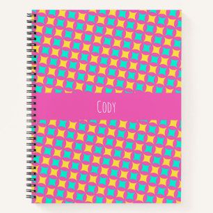 Flower Pink Yellow Minimal Pattern Notebook