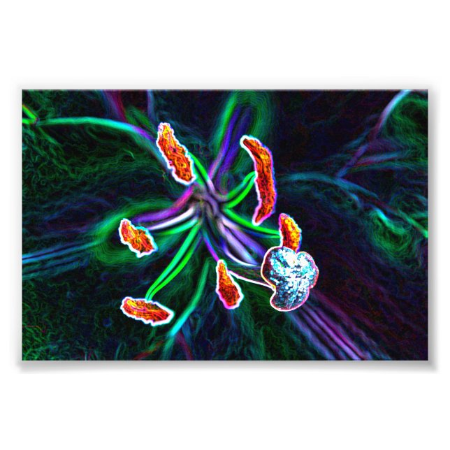 Flower pistil with abstract effect photo print (Front)
