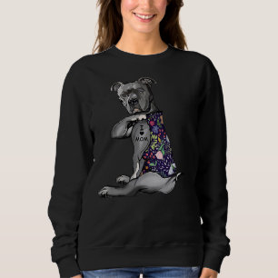 Flower Pitbull I Love Mum Pitbull Sweatshirt