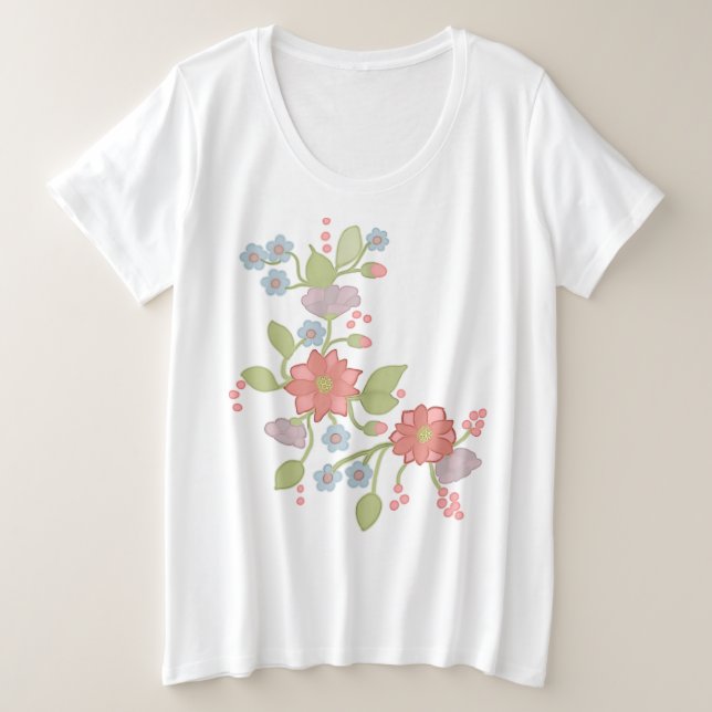 flower plus size T-Shirt (Design Front)