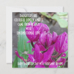 FLOWER POST CARD FOR DAUGHTERS DAY