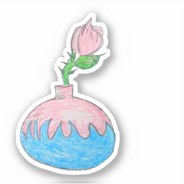 flower pot sticker  (Front)