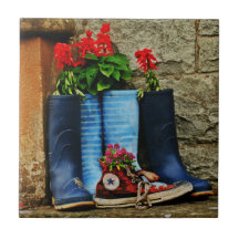 Flower pot wellies boots and runner