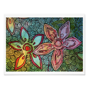 Flower Potato Carving with swirls Photo Print