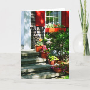 Flower Pots and Red Shutters Card
