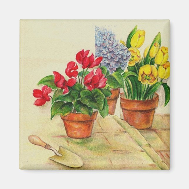 Flower pots, magnet (Front)