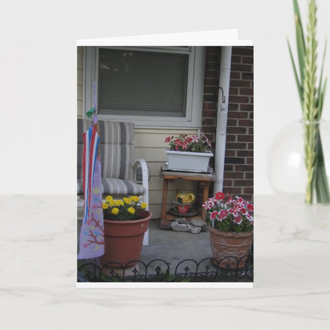 Flower Pots, Porches & Fireflies Card (Front)