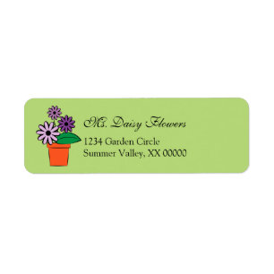 Flower Pots Purple Daisies Personalised