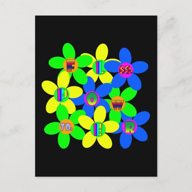 Flower Power 60s-70s Postcard (Front)