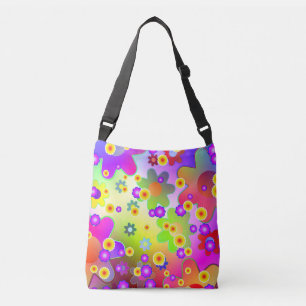 Flower Power 60's Adjustable Strap Tote Bag