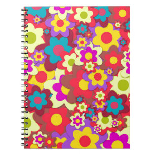 Flower Power 60s hippy Spiral Notebook