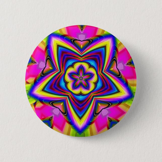 Flower power 6 cm round badge (Front)