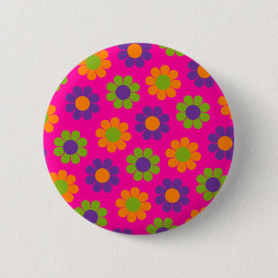Flower Power 6 Cm Round Badge