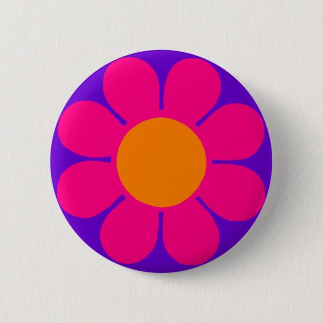 Flower Power 6 Cm Round Badge (Front)