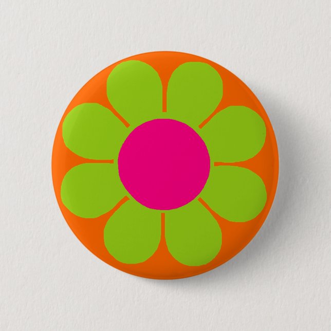 Flower Power 6 Cm Round Badge (Front)