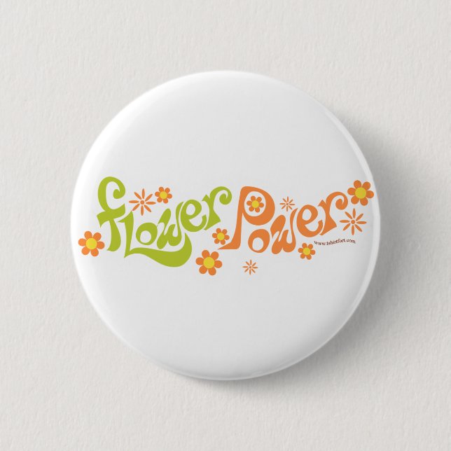 Flower Power 6 Cm Round Badge (Front)