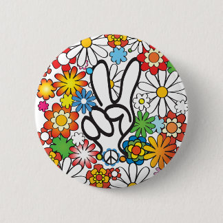 Flower Power 6 Cm Round Badge